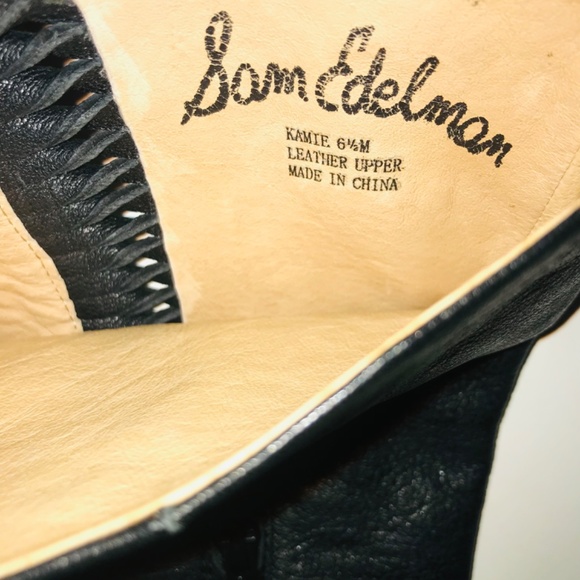 New Sam Edelman Kamie Black Vachetta Black Leather Open Toe Knee High Boots Y2K - Picture 7 of 16